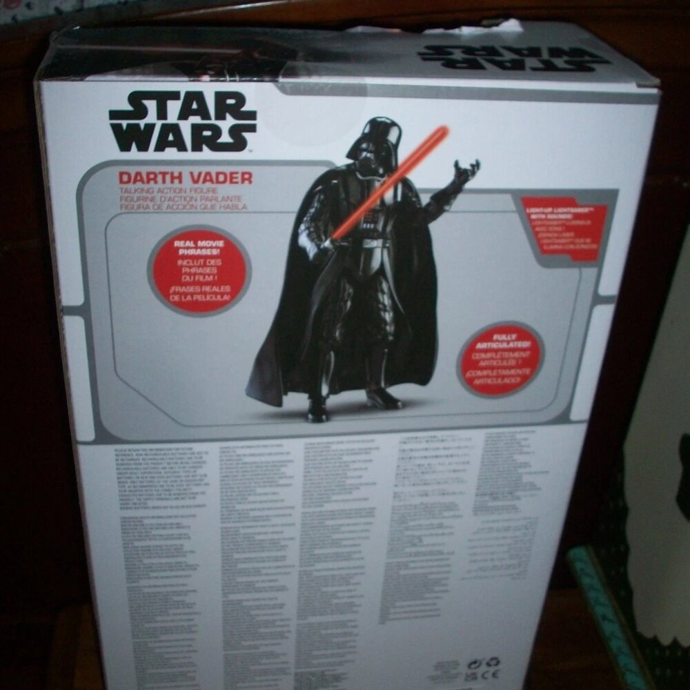 new Disney Star Wars DARTH VADER Talking Action Figure 15" Doll Hasbro, Box Wear